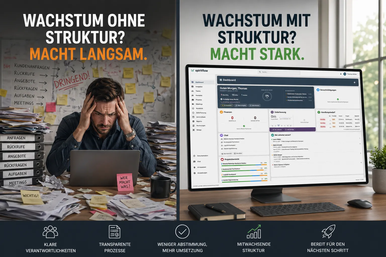 Symbolbild für Wachstum ohne Struktur – ein Unternehmen, das unter seiner eigenen Größe leidet